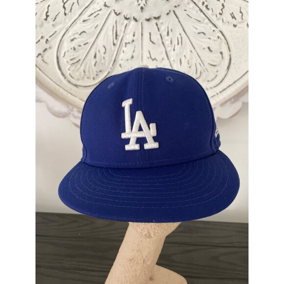 NEW ERA 59FIFTY Los Angeles Dodgers Blue Fitted Baseball Cap Size 7 1/2 - Picture 1 of 6